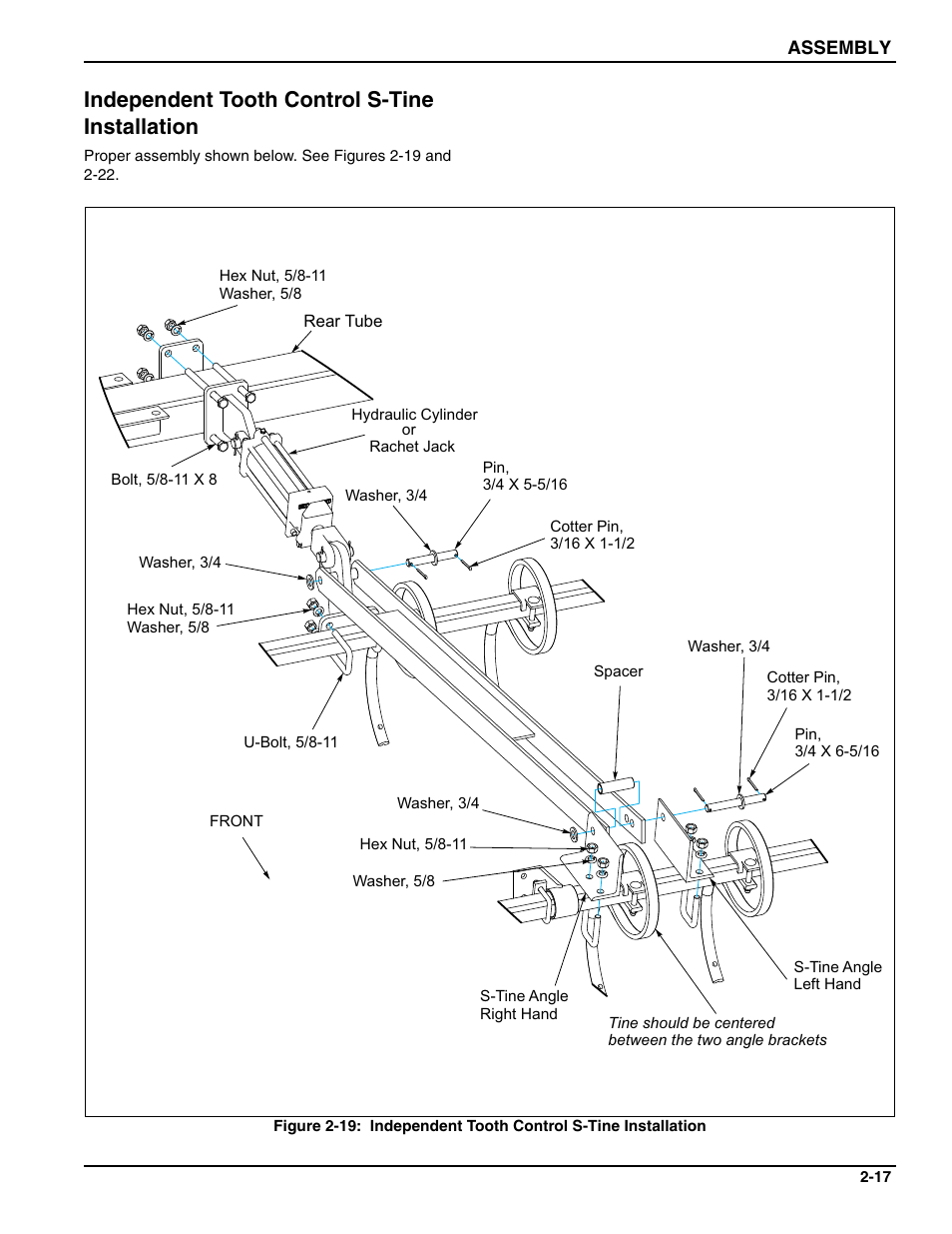 Independent tooth control s-tine installation | Landoll MCL/MCC/MCLS/MLCS/MCCS 1483, 1643, 1803 RIGID PULVI-MULCHER User Manual | Page 27 / 52