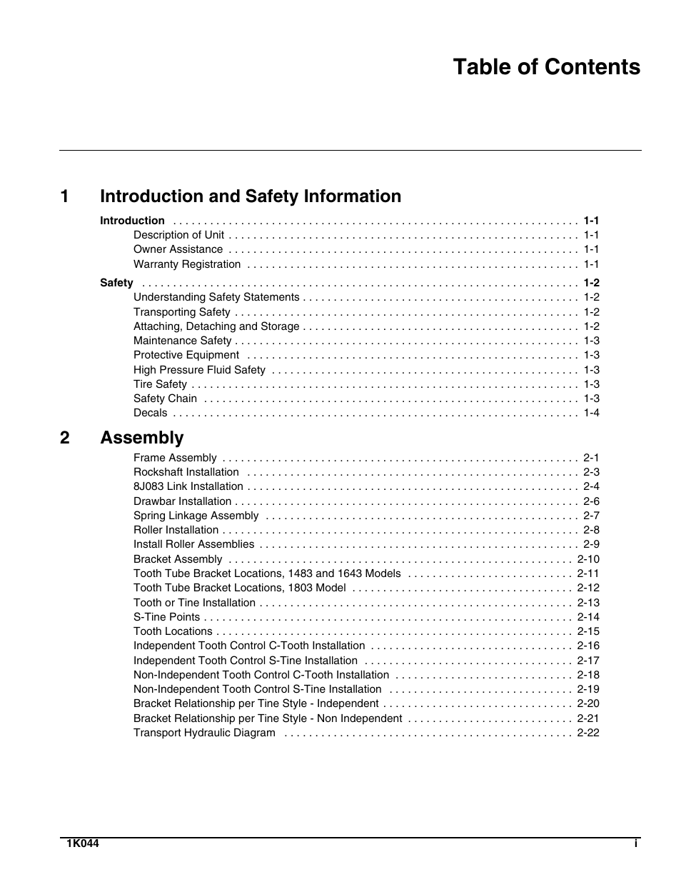 Landoll MCL/MCC/MCLS/MLCS/MCCS 1483, 1643, 1803 RIGID PULVI-MULCHER User Manual | Page 3 / 52