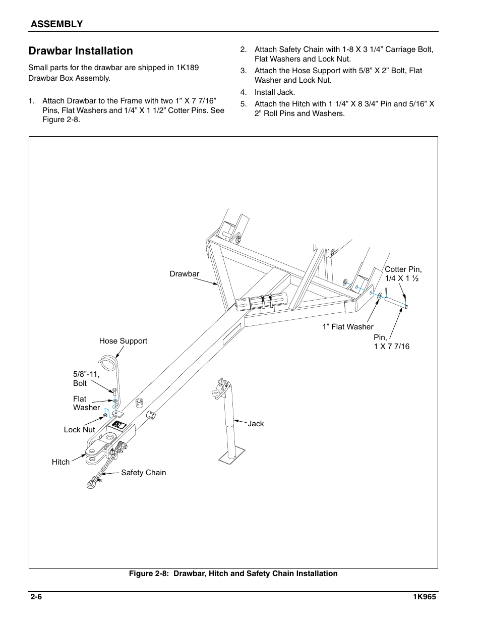 Drawbar installation | Landoll MCCS2253 18,9 RIGID PULVI-MULCHER User Manual | Page 16 / 46
