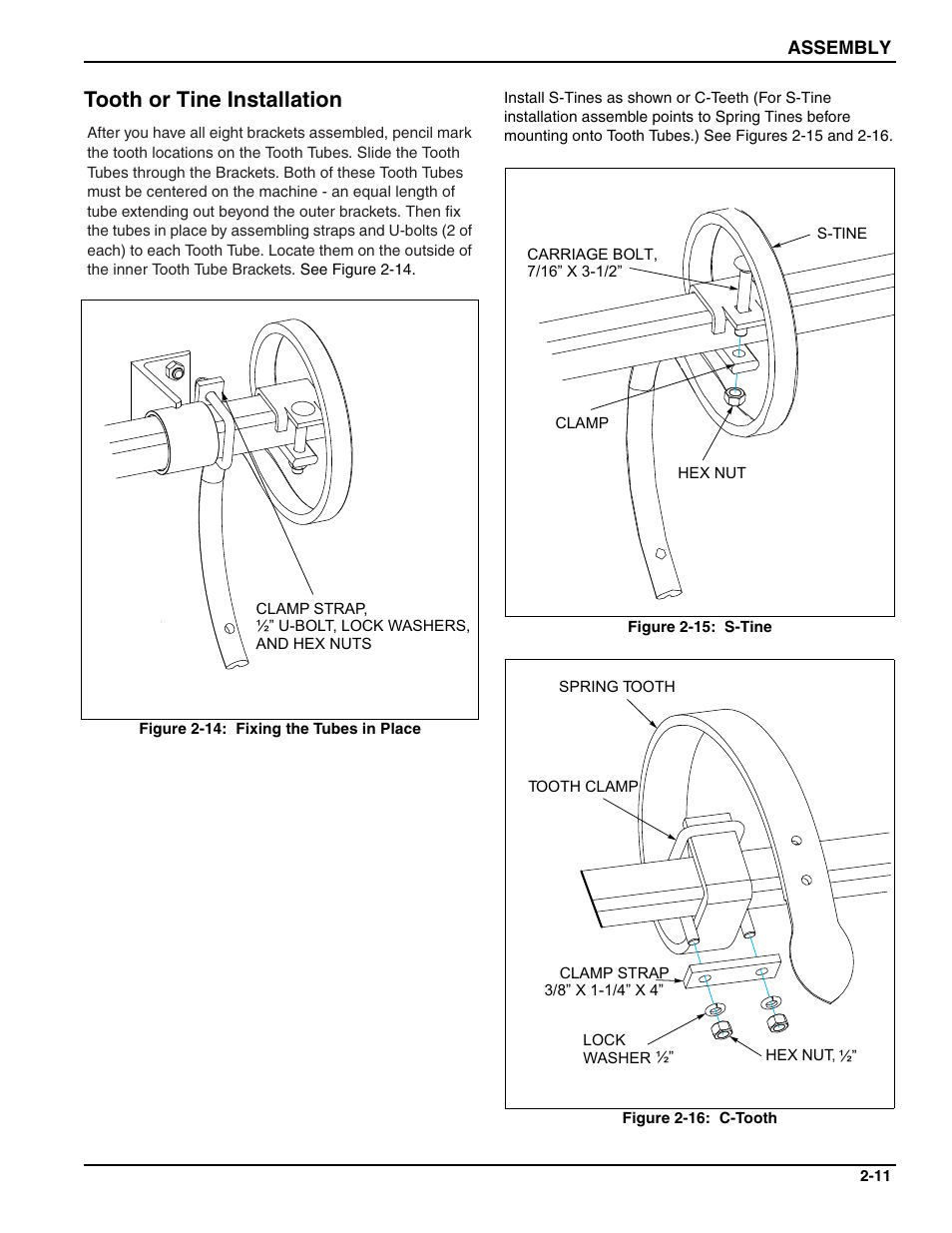 Tooth or tine installation | Landoll MCCS2253 18,9 RIGID PULVI-MULCHER User Manual | Page 21 / 46