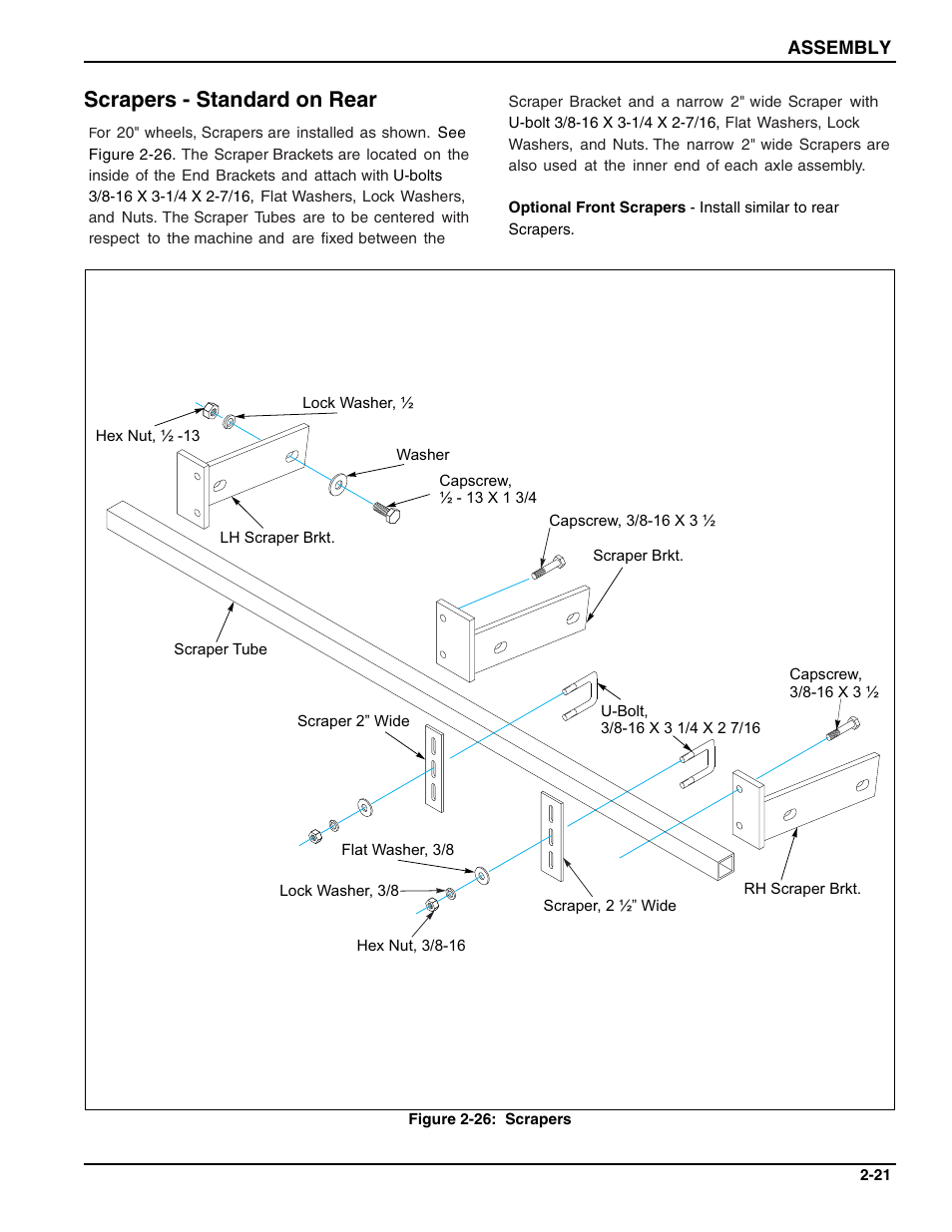 Scrapers - standard on rear | Landoll MCCS2253 18,9 RIGID PULVI-MULCHER User Manual | Page 31 / 46