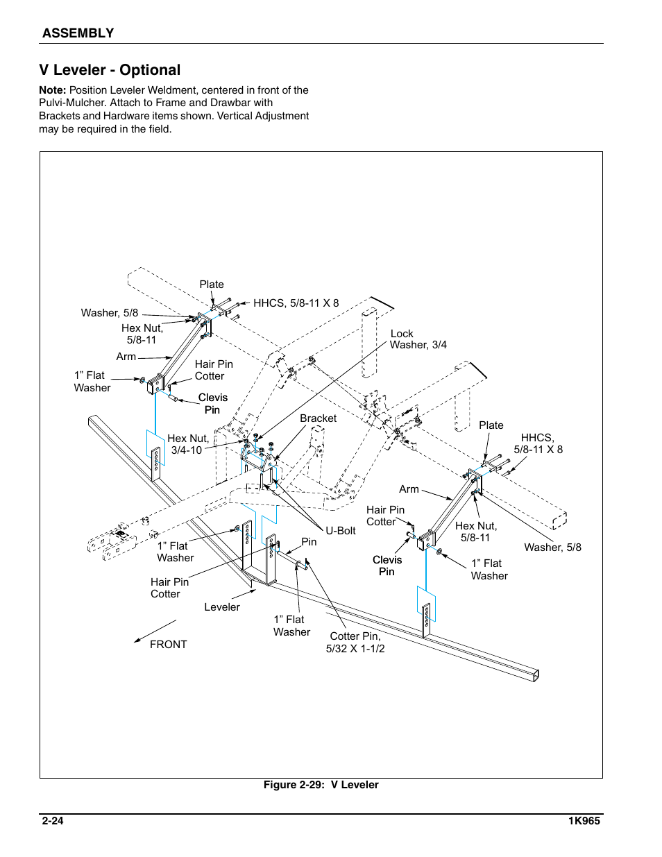 V leveler - optional | Landoll MCCS2253 18,9 RIGID PULVI-MULCHER User Manual | Page 34 / 46