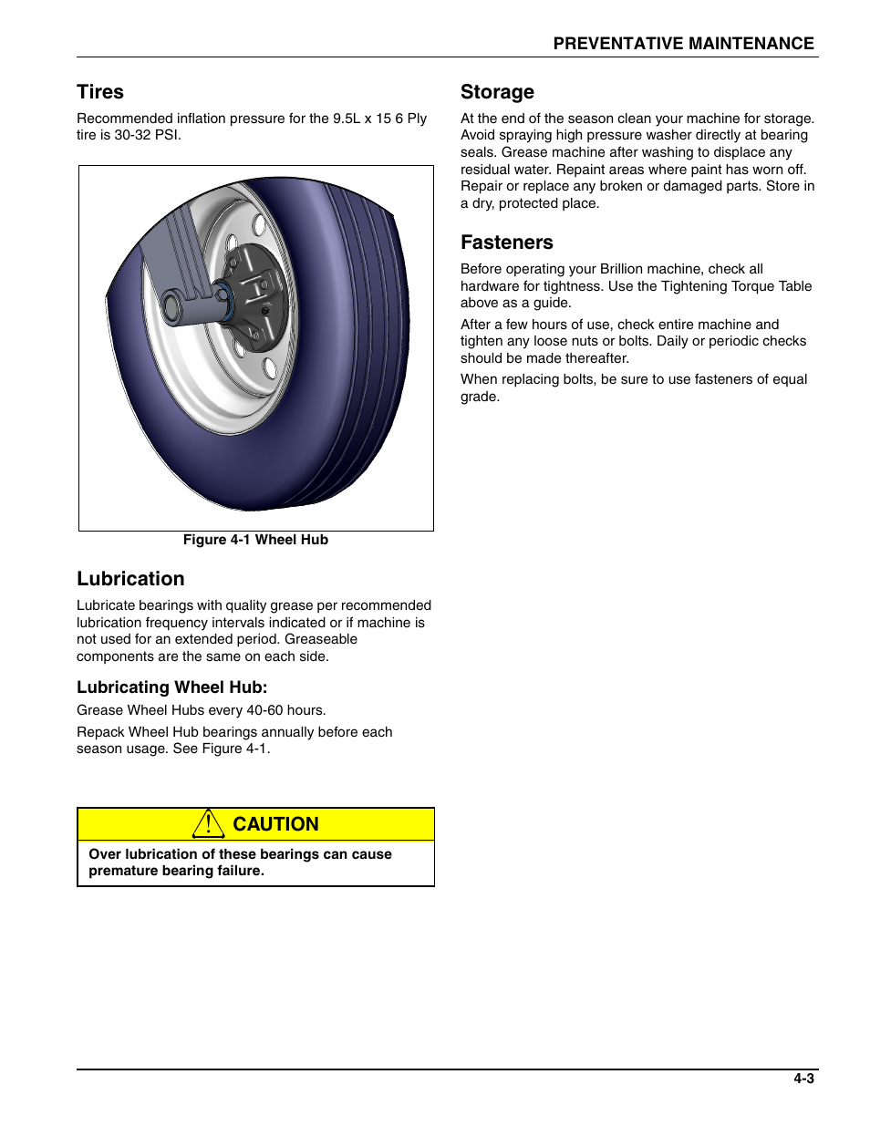 Tires, Lubrication, Storage | Fasteners | Landoll MCCS2253 18,9 RIGID PULVI-MULCHER User Manual | Page 41 / 46