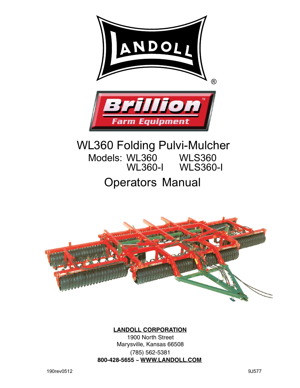 Landoll WLS360/WLS360-I Folding Pulvi-Mulcher User Manual | 48 pages