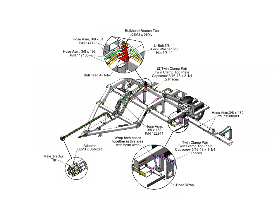 Sheet1, Drawing view1, Detail view b (1 : 12) | Detail view d (1 : 8), Detail view e (1 : 18) | Landoll WLS360/WLS360-I Folding Pulvi-Mulcher User Manual | Page 20 / 48