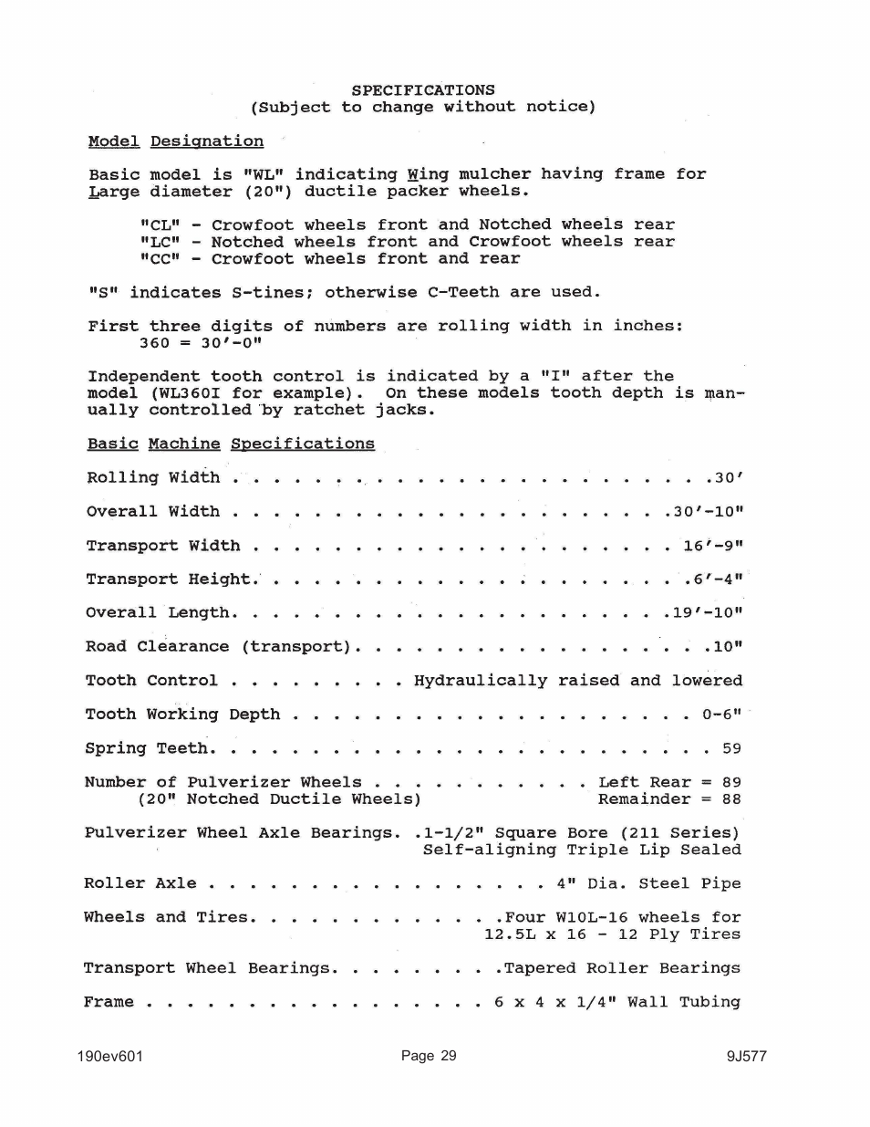 Landoll WLS360/WLS360-I Folding Pulvi-Mulcher User Manual | Page 44 / 48