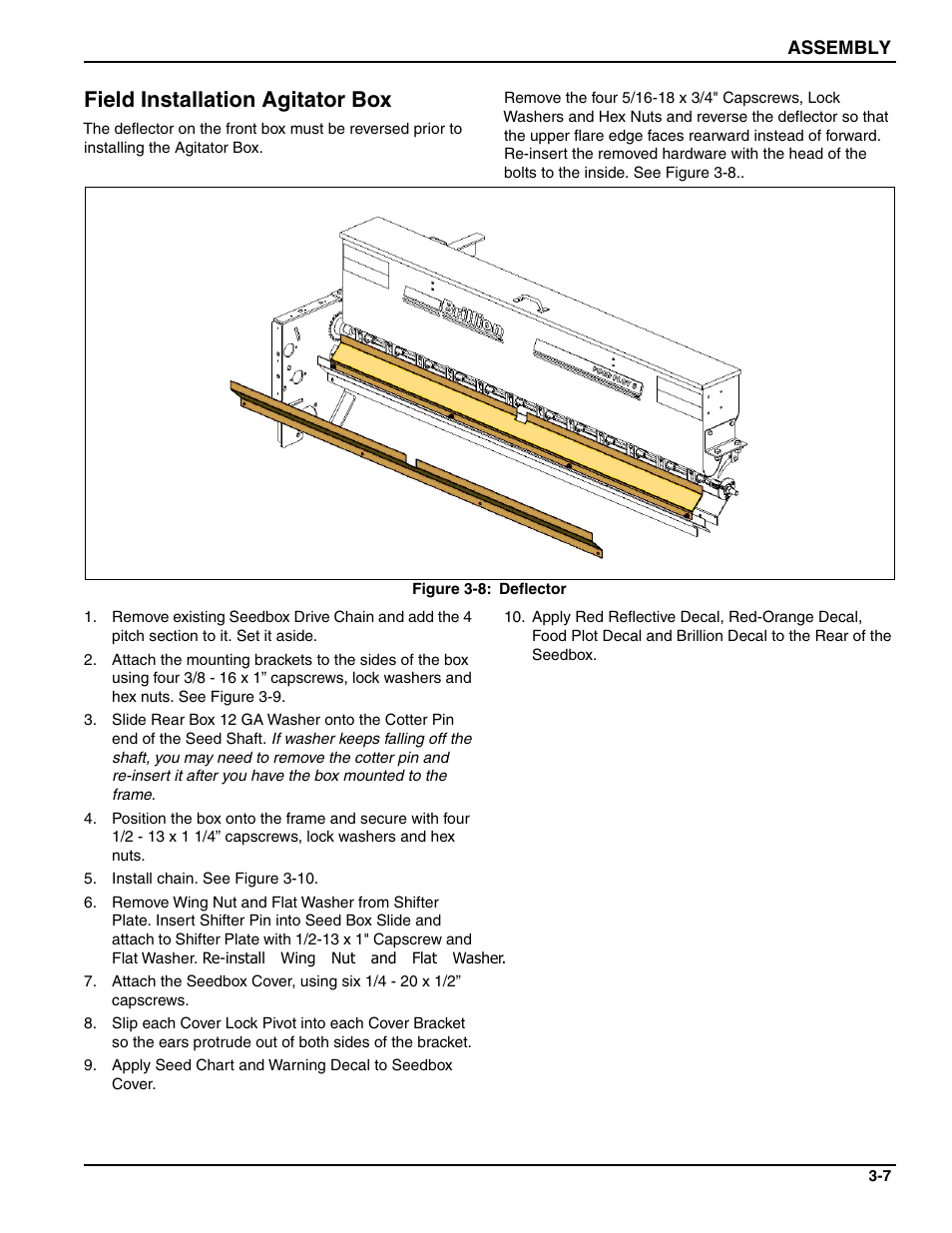 Field installation agitator box | Landoll FPSBT-6 Food Plot Seeder User Manual | Page 27 / 42