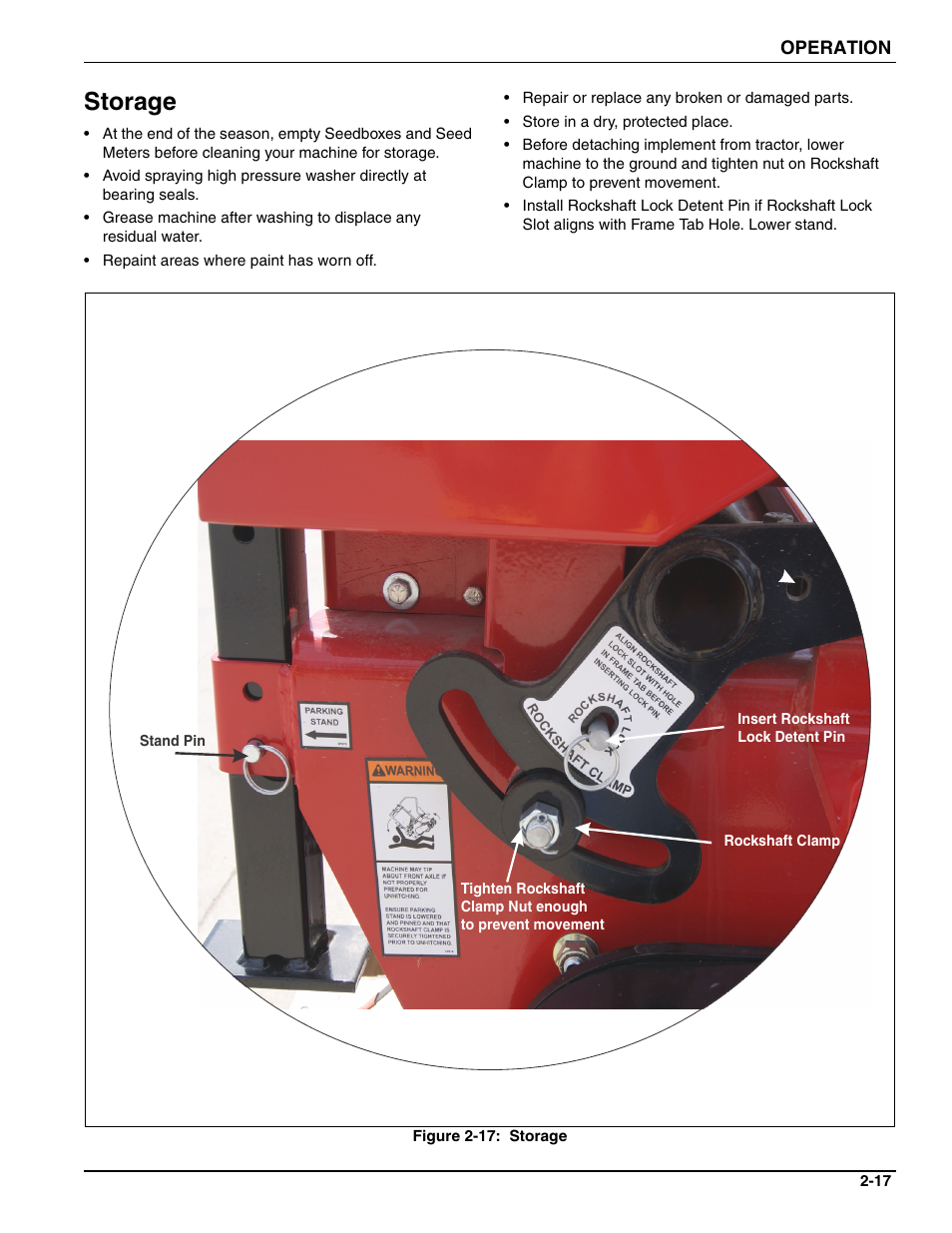 Storage | Landoll BPSB6 Till-N Seed User Manual | Page 31 / 56