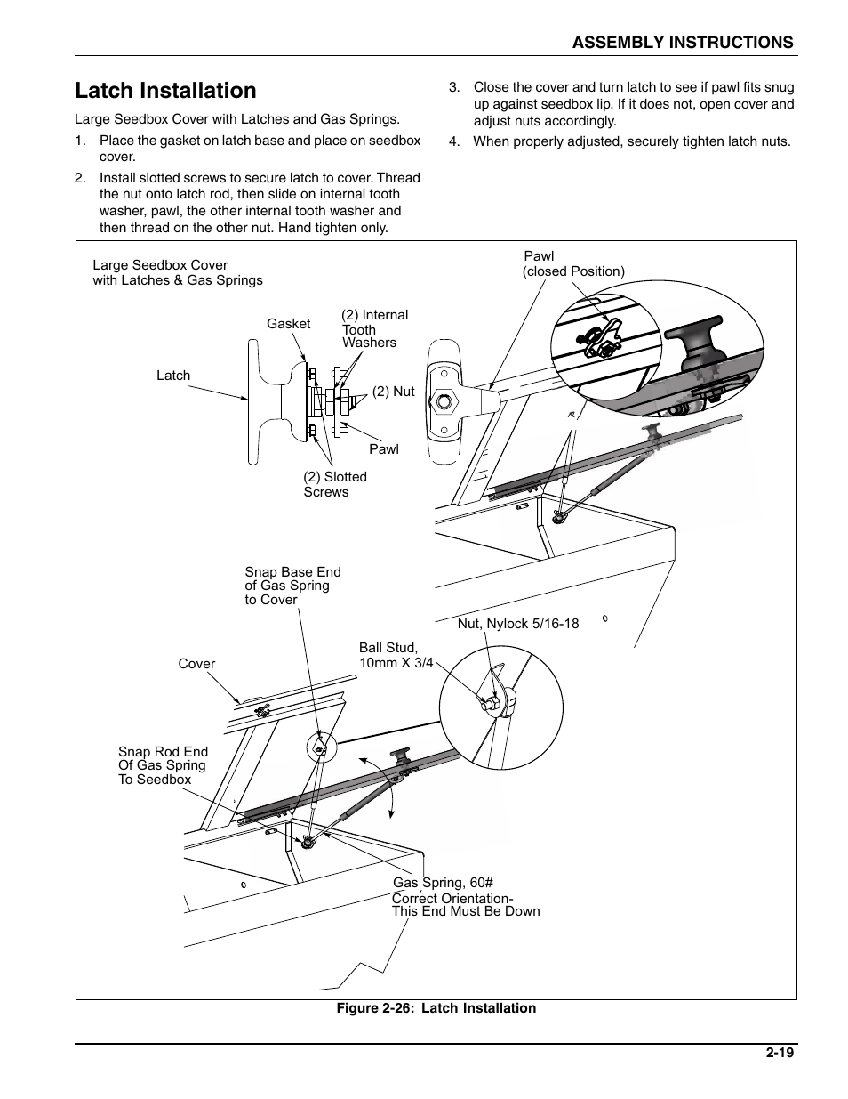 Latch installation | Landoll SSP2101 High Capacity Sure Stand Seeder User Manual | Page 29 / 54