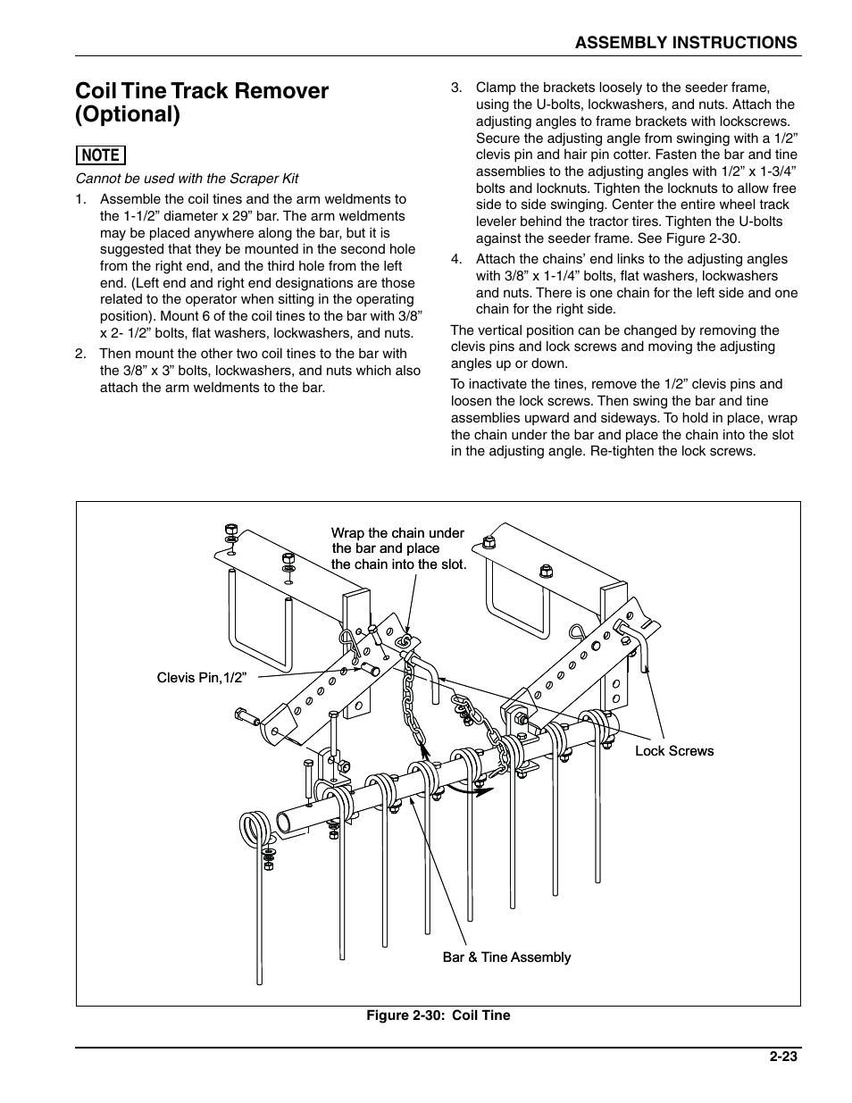 Coil tine track remover (optional) | Landoll SSP2101 High Capacity Sure Stand Seeder User Manual | Page 33 / 54