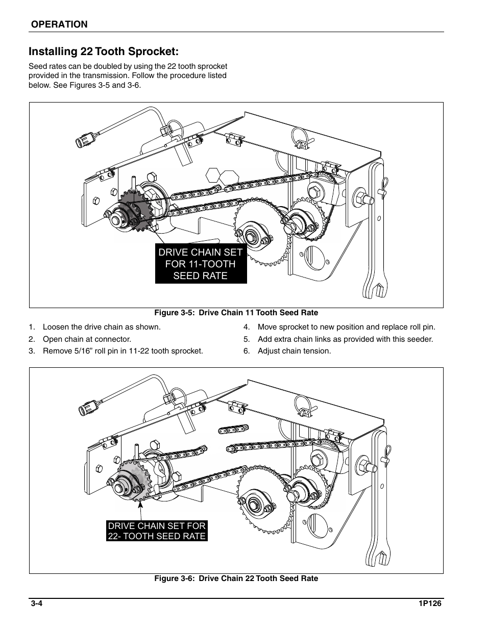 Installing 22 tooth sprocket | Landoll SSP2101 High Capacity Sure Stand Seeder User Manual | Page 38 / 54
