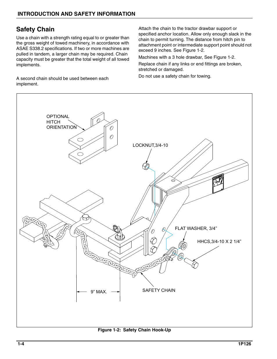 Safety chain | Landoll SSP2101 High Capacity Sure Stand Seeder User Manual | Page 8 / 54