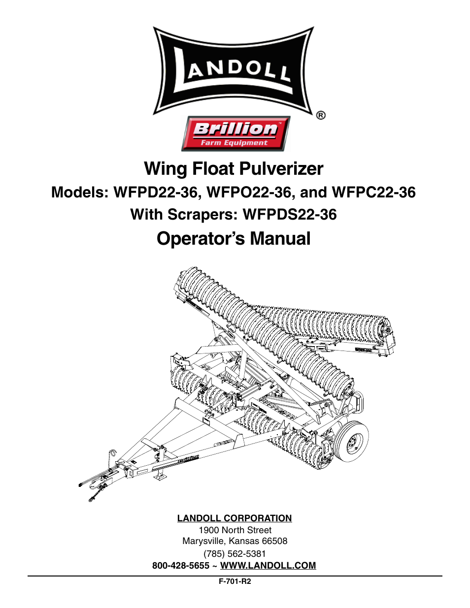 Landoll WFPC22-36 Wing Float Pulverizer User Manual | 54 pages