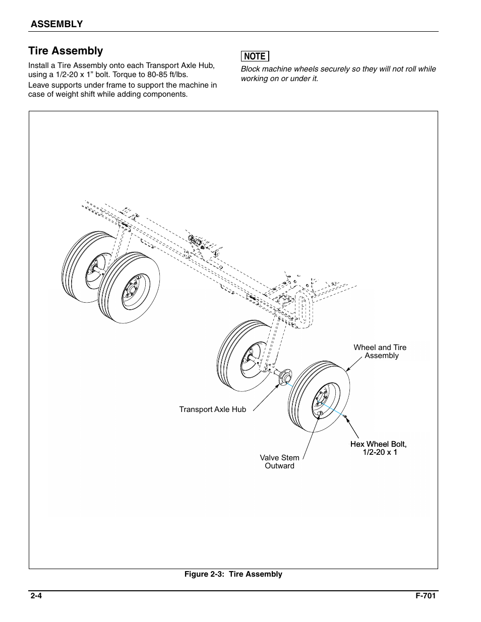 Tire assembly | Landoll WFPC22-36 Wing Float Pulverizer User Manual | Page 18 / 54