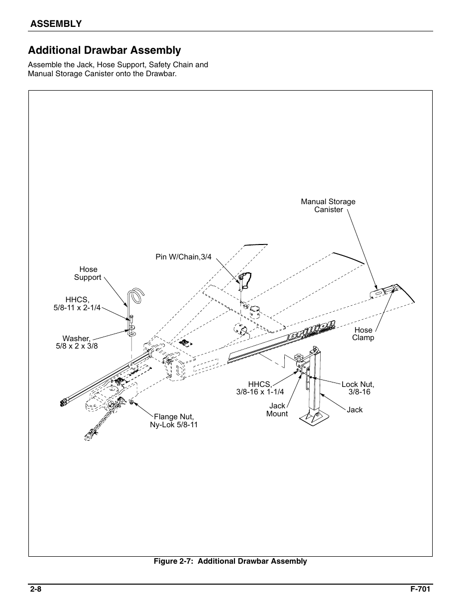 Additional drawbar assembly | Landoll WFPC22-36 Wing Float Pulverizer User Manual | Page 22 / 54