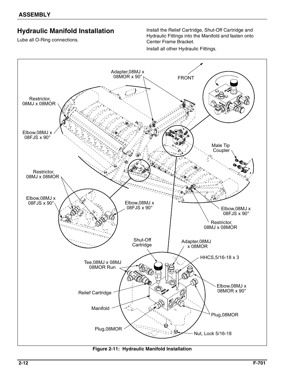 Hydraulic manifold installation | Landoll WFPC22-36 Wing Float Pulverizer User Manual | Page 26 / 54