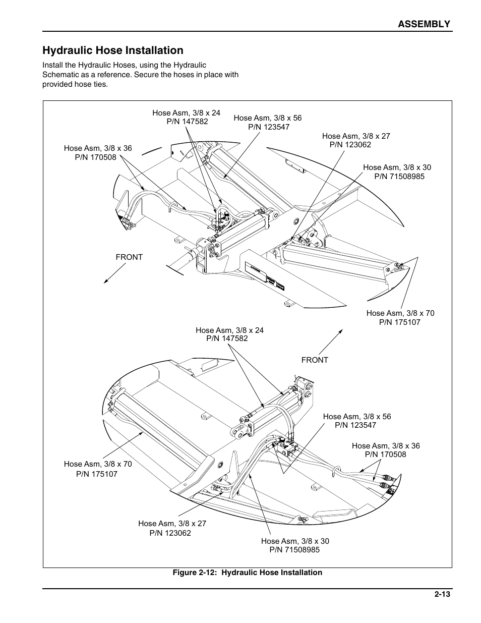 Hydraulic hose installation | Landoll WFPC22-36 Wing Float Pulverizer User Manual | Page 27 / 54