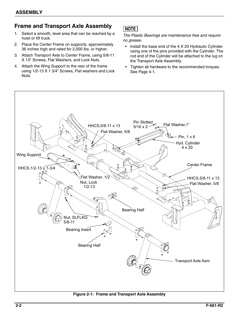 Frame and transport axle assembly | Landoll WFPC38-52 Wing Float Pulverizer User Manual | Page 16 / 58