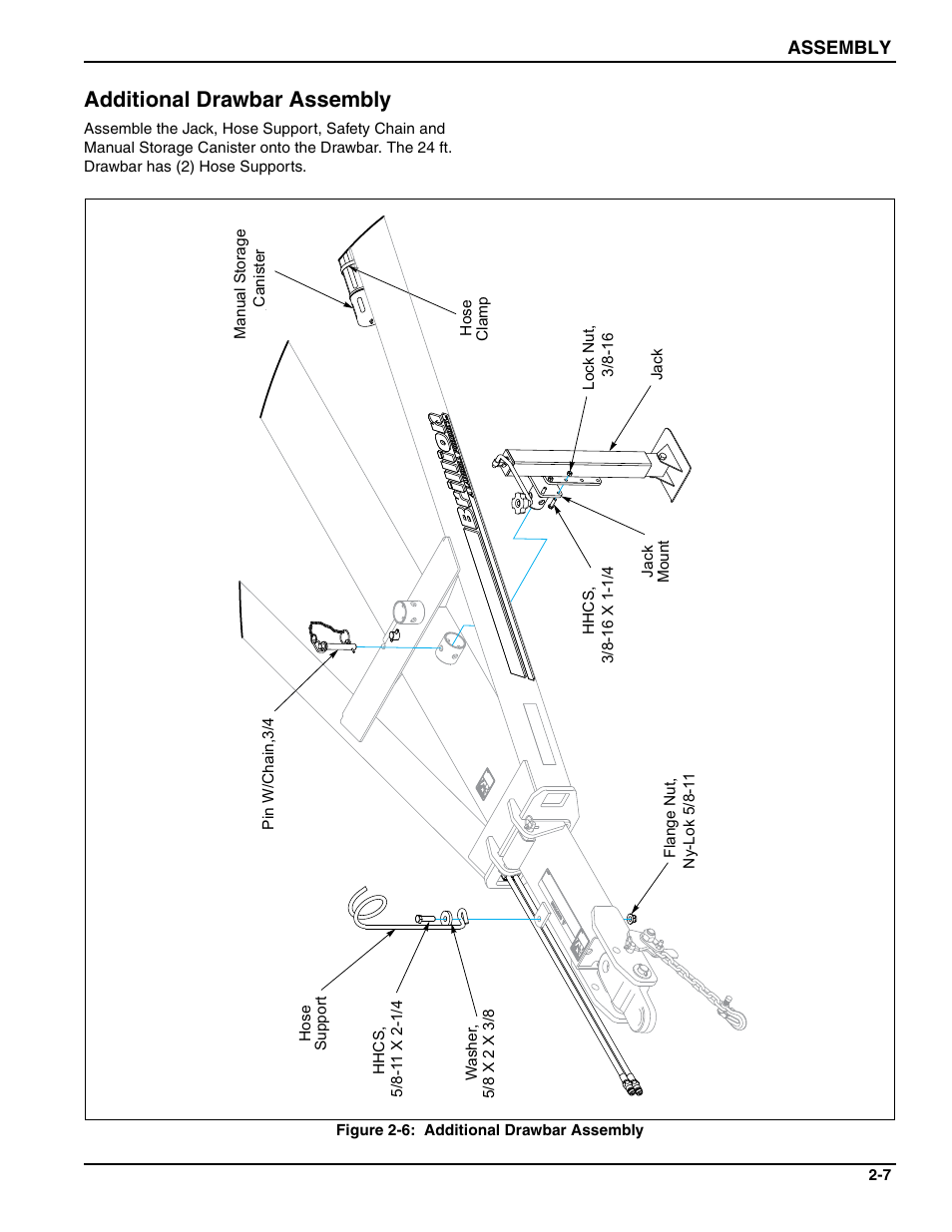 Additional drawbar assembly | Landoll WFPC38-52 Wing Float Pulverizer User Manual | Page 21 / 58