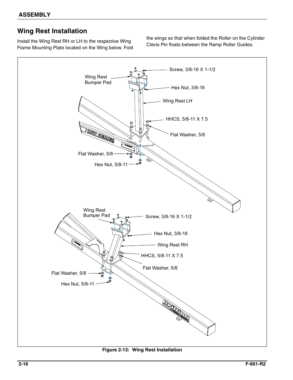 Wing rest installation | Landoll WFPC38-52 Wing Float Pulverizer User Manual | Page 30 / 58