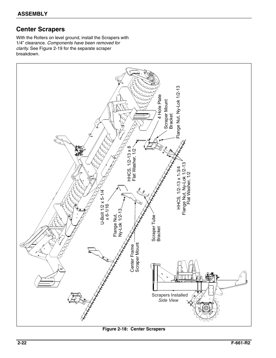 Center scrapers | Landoll WFPC38-52 Wing Float Pulverizer User Manual | Page 36 / 58