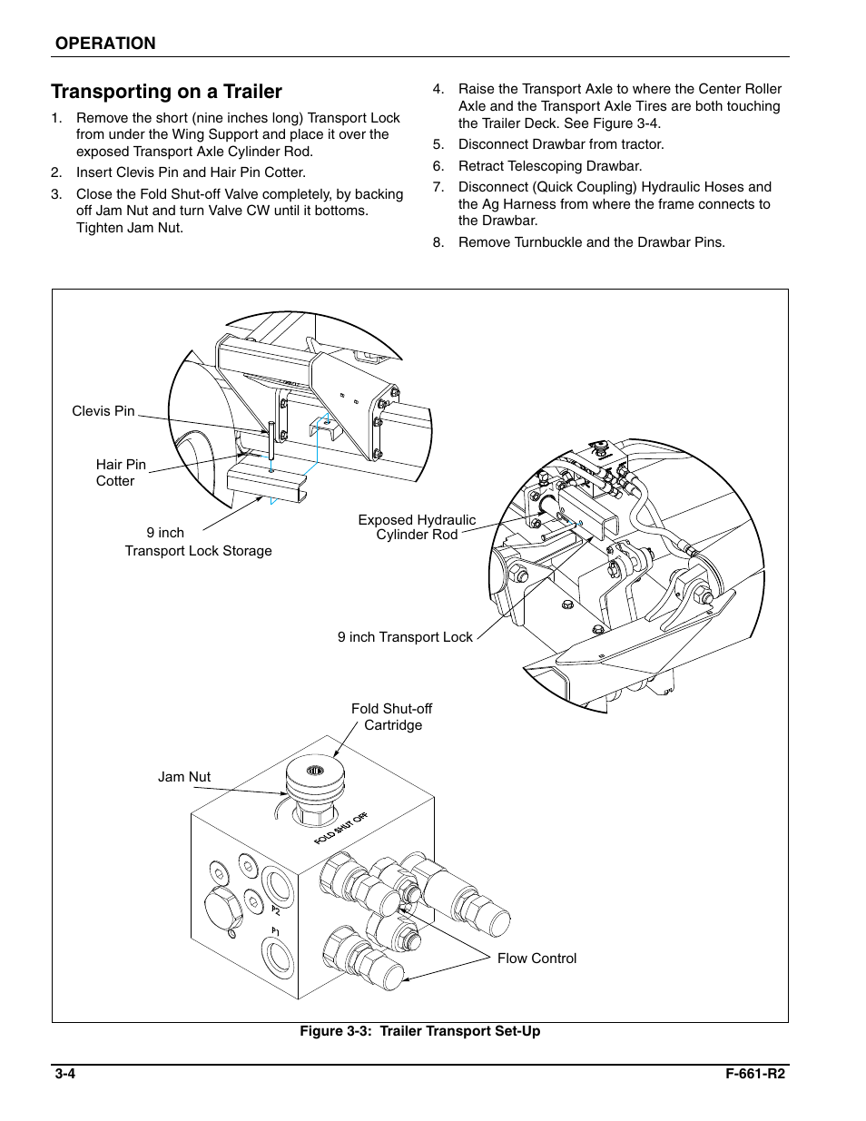 Transporting on a trailer | Landoll WFPC38-52 Wing Float Pulverizer User Manual | Page 42 / 58