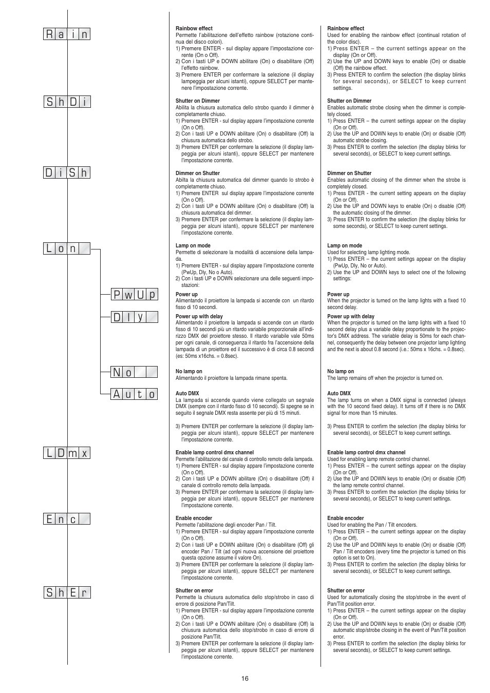 Clay Paky ALPHA BEAM C61093 User Manual | Page 16 / 40
