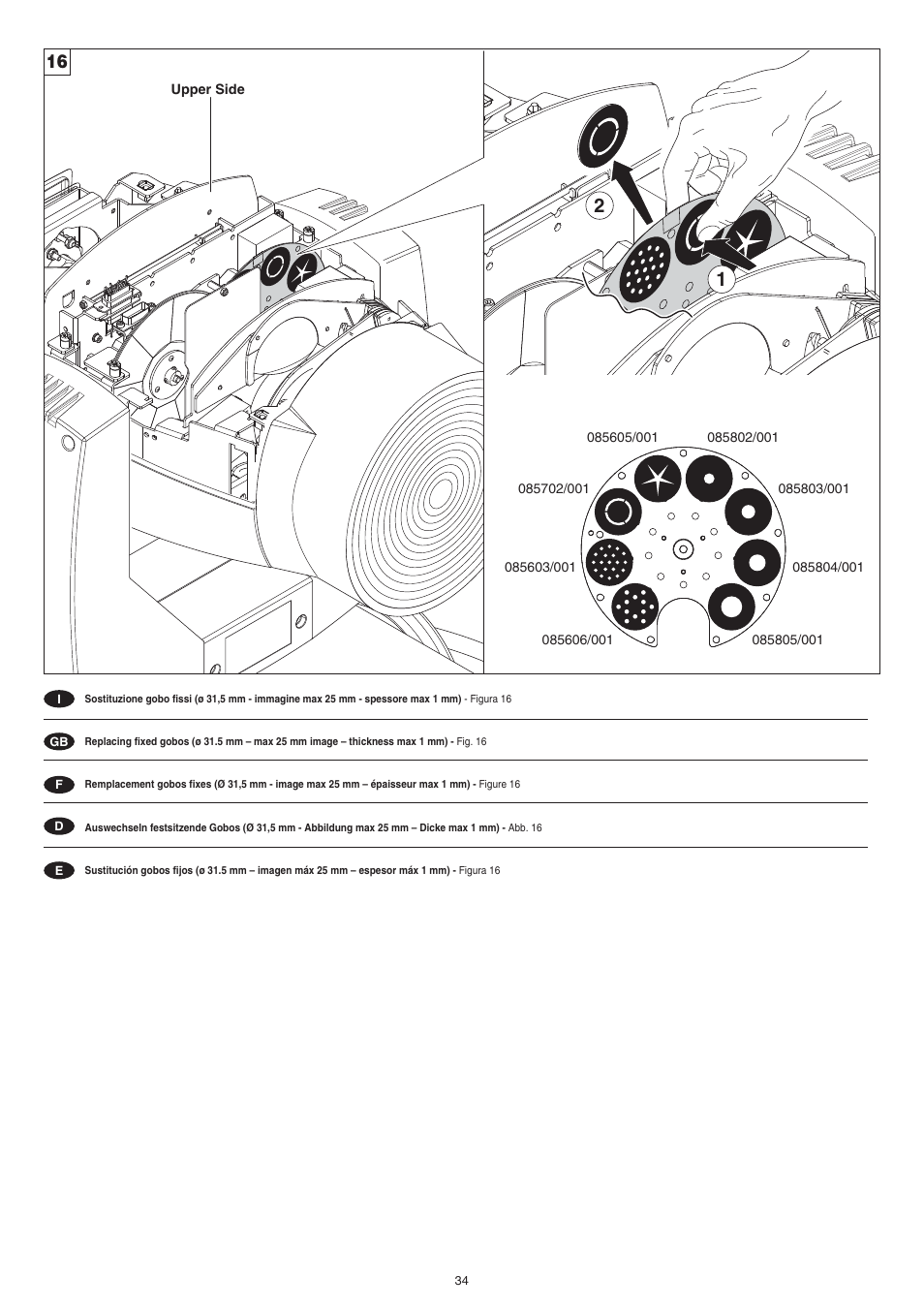 Clay Paky ALPHA BEAM C61093 User Manual | Page 34 / 40