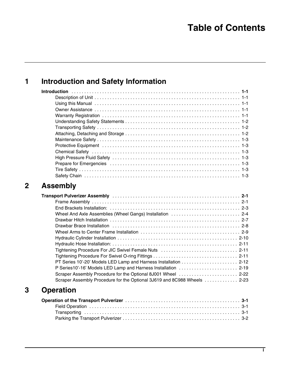 Landoll PT Series 10 through 20 Transport Pulverizer User Manual | Page 3 / 50
