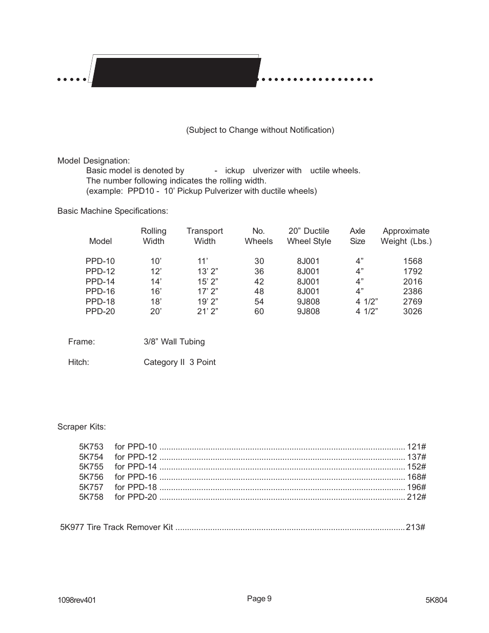 Pulverizers | Landoll PPO Series 10 through 20 Pick-up Pulverizer User Manual | Page 14 / 42