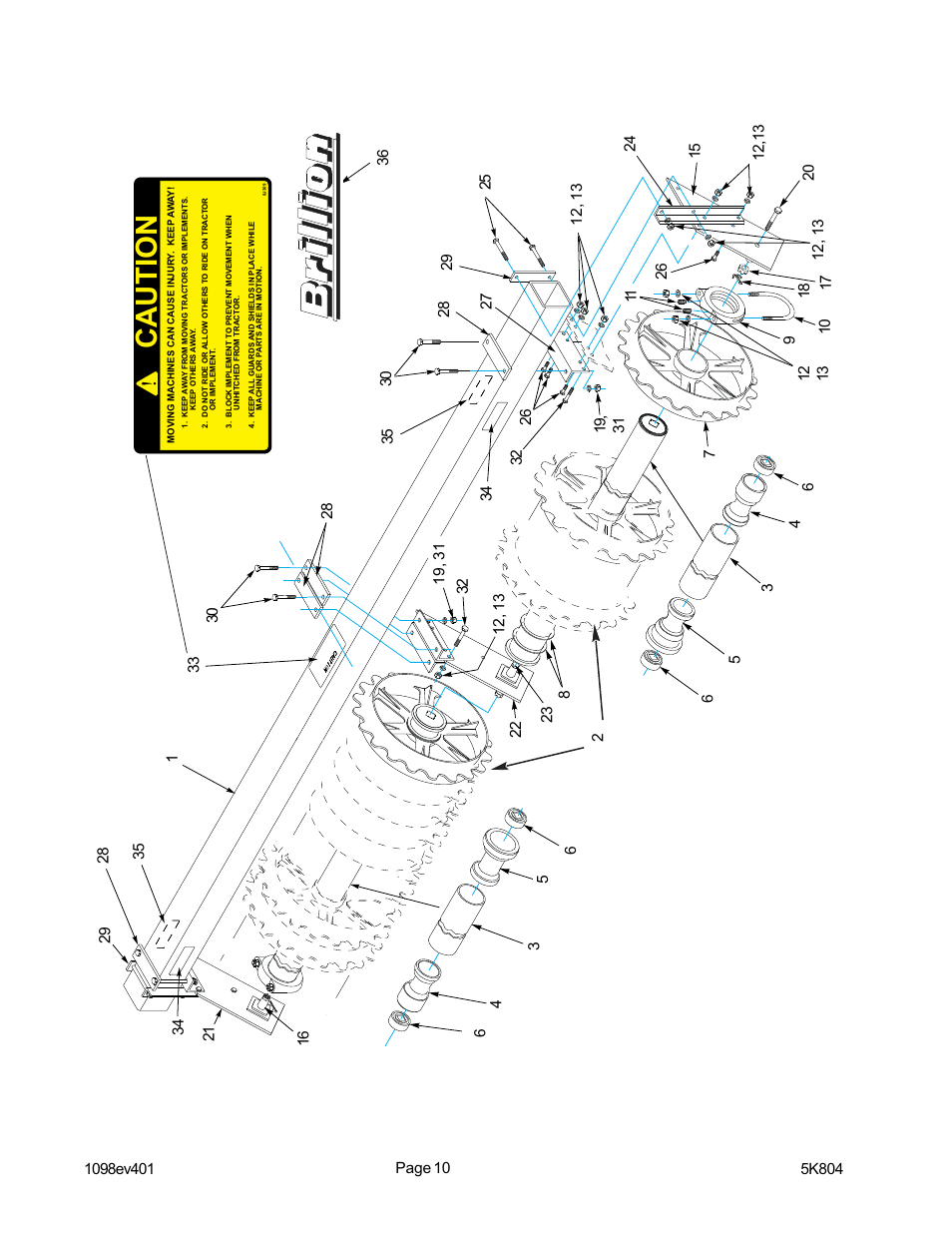 Caution | Landoll PPO Series 10 through 20 Pick-up Pulverizer User Manual | Page 16 / 42