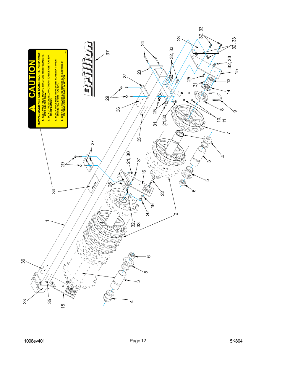 Caution | Landoll PPO Series 10 through 20 Pick-up Pulverizer User Manual | Page 18 / 42