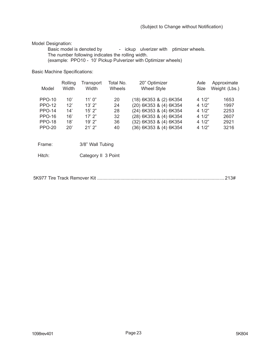 Landoll PPO Series 10 through 20 Pick-up Pulverizer User Manual | Page 32 / 42