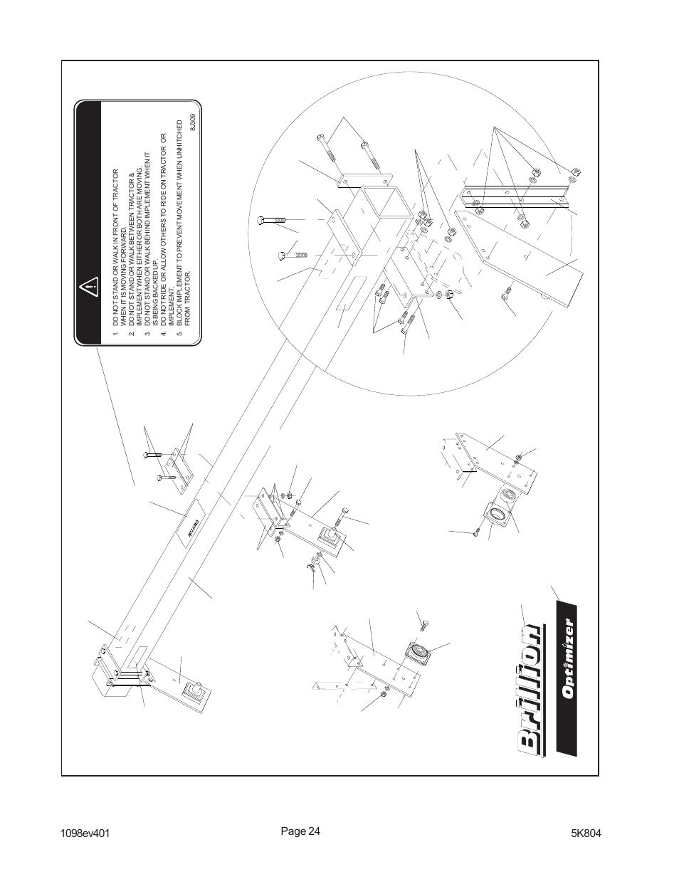 Caution | Landoll PPO Series 10 through 20 Pick-up Pulverizer User Manual | Page 34 / 42