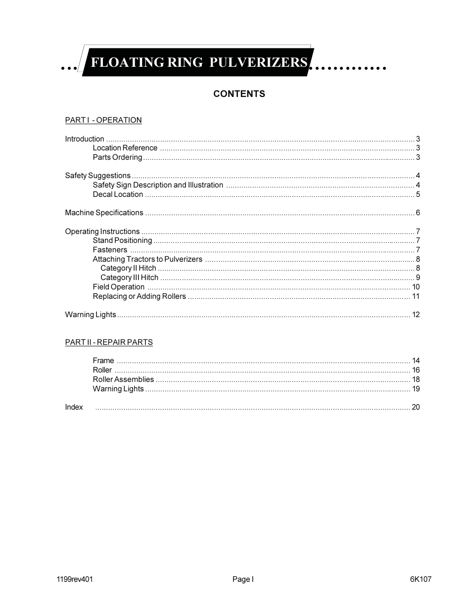 Floating ring, Pulverizers | Landoll PPF Floating Ring Pulverizer User Manual | Page 3 / 24