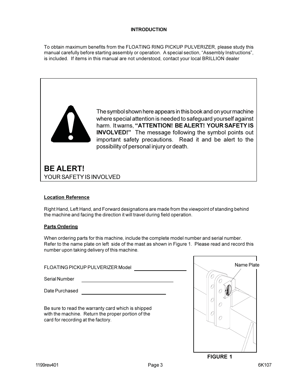 Be alert | Landoll PPF Floating Ring Pulverizer User Manual | Page 5 / 24