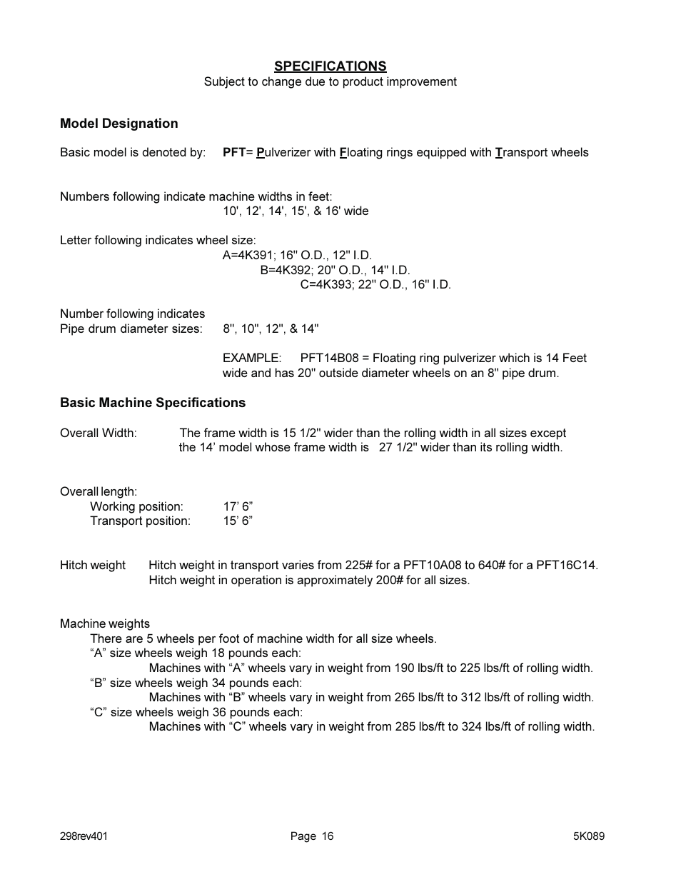 Landoll PFT Floating Ring Pulverizer User Manual | Page 18 / 20