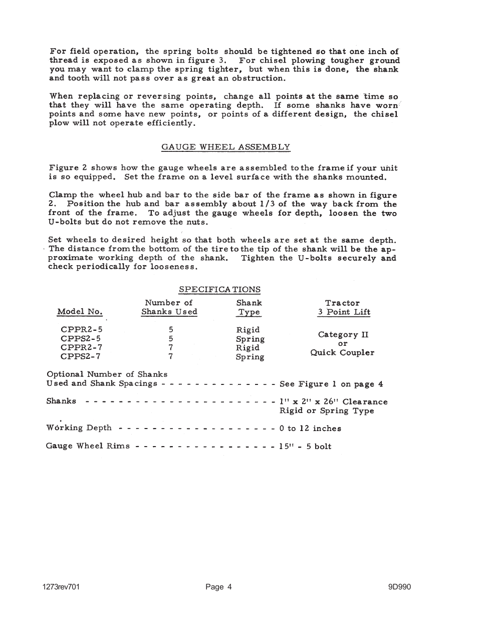 Landoll CPPS2-7 TWO-BAR PICK-UP Chisel Plow User Manual | Page 6 / 16