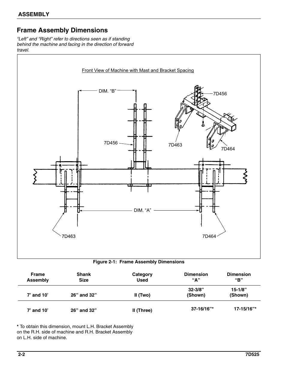 Frame assembly dimensions | Landoll CPP7-03 through CPP12-03 Chisel Plow User Manual | Page 10 / 30