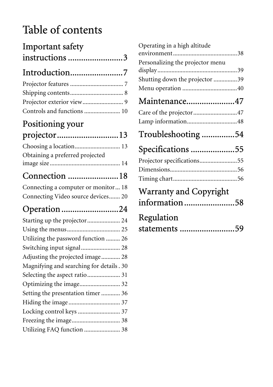 BenQ MP522 User Manual | Page 2 / 59