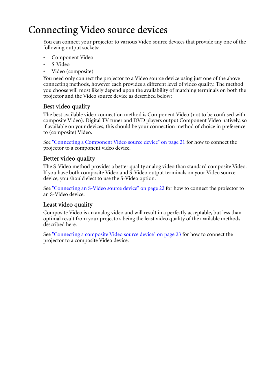 Connecting video source devices | BenQ MP522 User Manual | Page 20 / 59