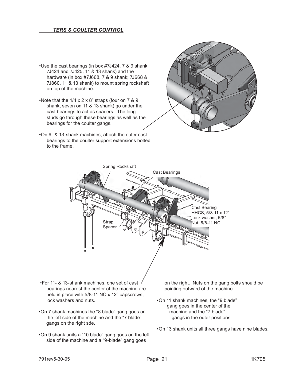 Figure 4b | Landoll HSB 71-1 through 131-1 SOIL BUILDER Coulter Chisel - Extended Frame User Manual | Page 23 / 42