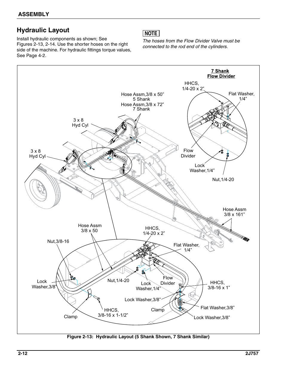 Hydraulic layout | Landoll HCDA73-1 Soil Builder Coulter Chisel User Manual | Page 22 / 40