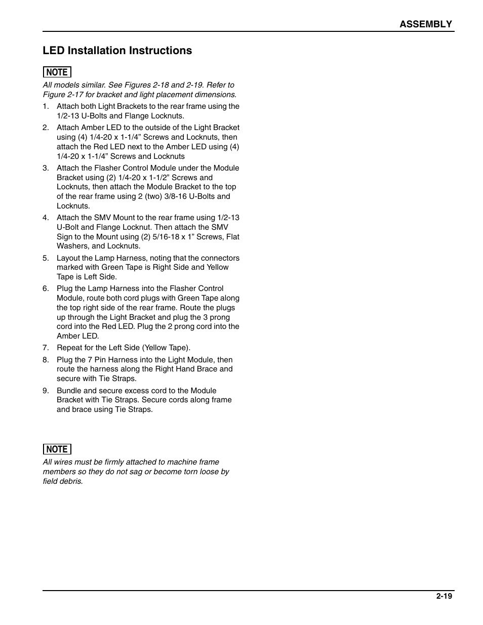 Led installation instructions | Landoll HCDA73-1 Soil Builder Coulter Chisel User Manual | Page 29 / 40