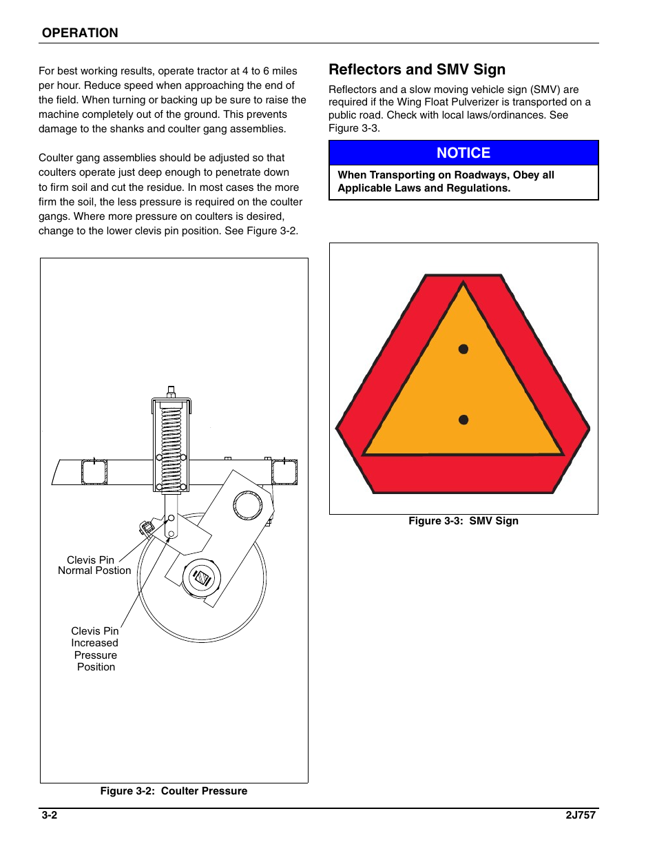 Reflectors and smv sign, Notice | Landoll HCDA73-1 Soil Builder Coulter Chisel User Manual | Page 32 / 40