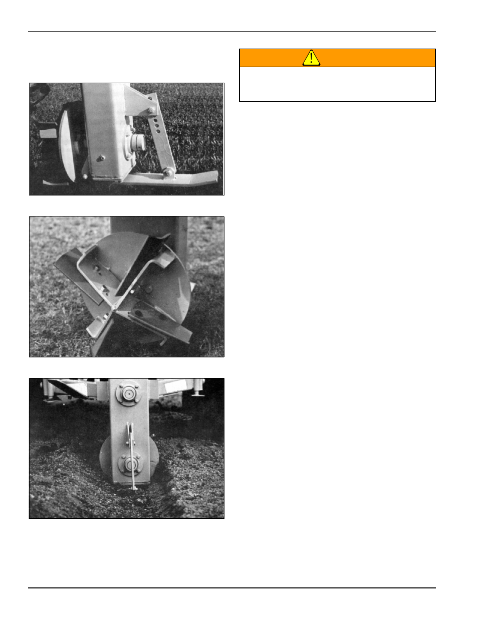 Power ditcher operation and adjustments, Figure 4-2: adjusting bar, Figure 4-3: blade rotation | Figure 4-4: d4p windrow, Warning | Landoll D4P Power Ditcher User Manual | Page 18 / 24