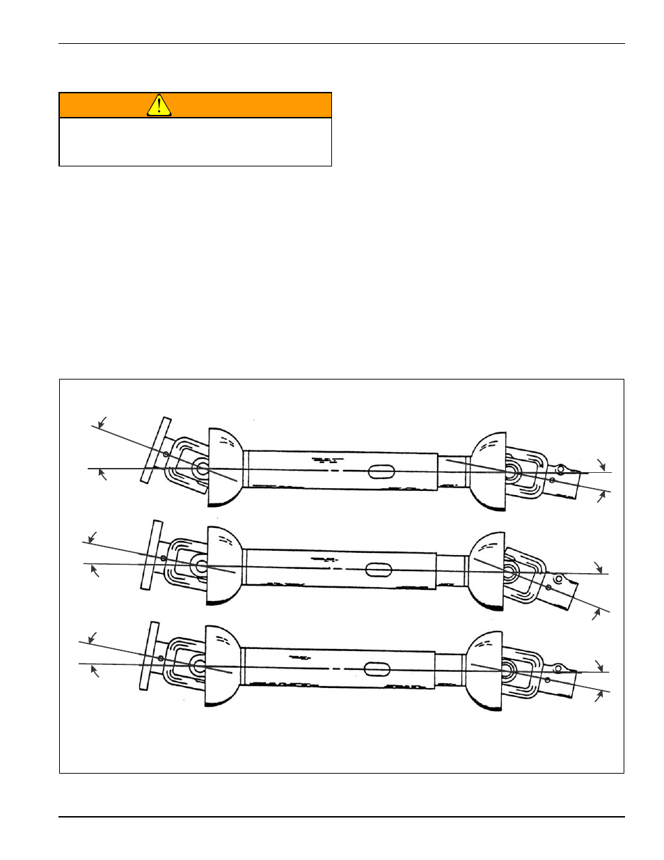 Attaching to the tractor, Figure 4-5: d4p attachment to tractor, Warning | Landoll D4P Power Ditcher User Manual | Page 19 / 24