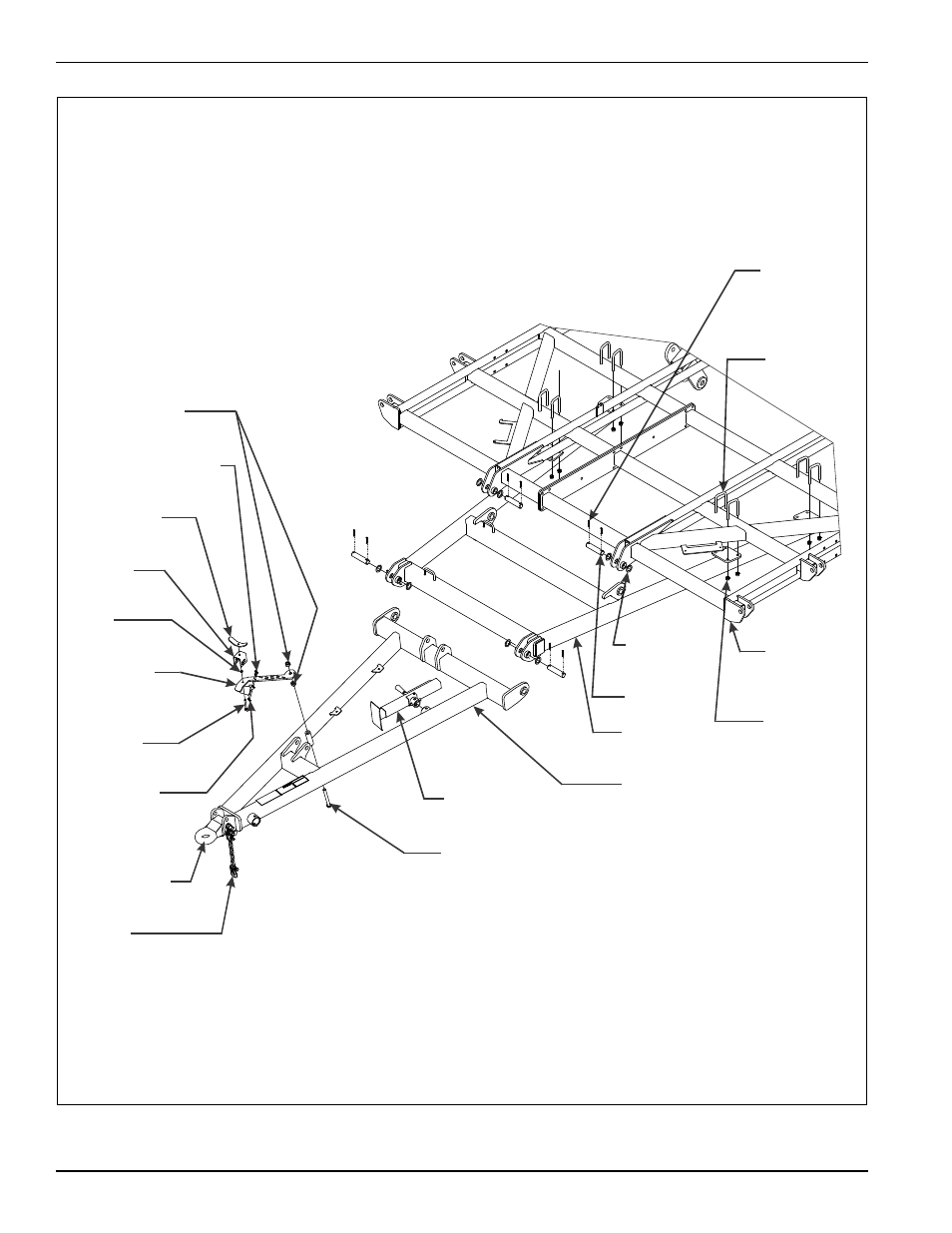 Figure 3-1: frame and hitch assembly | Landoll 9650 Field Cultivator User Manual | Page 42 / 88