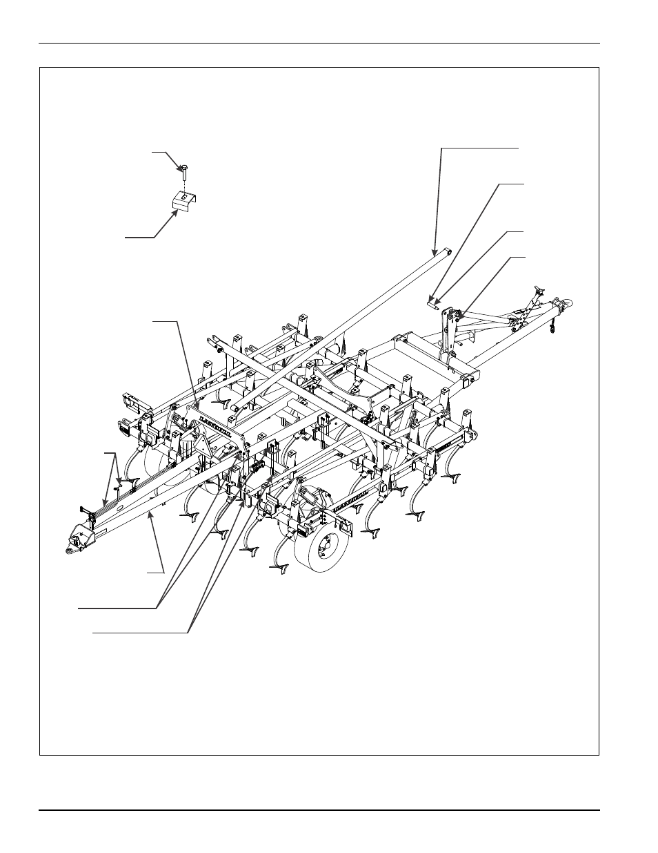 Figure 3-18: rear tow hitch installation | Landoll 9650 Field Cultivator User Manual | Page 64 / 88