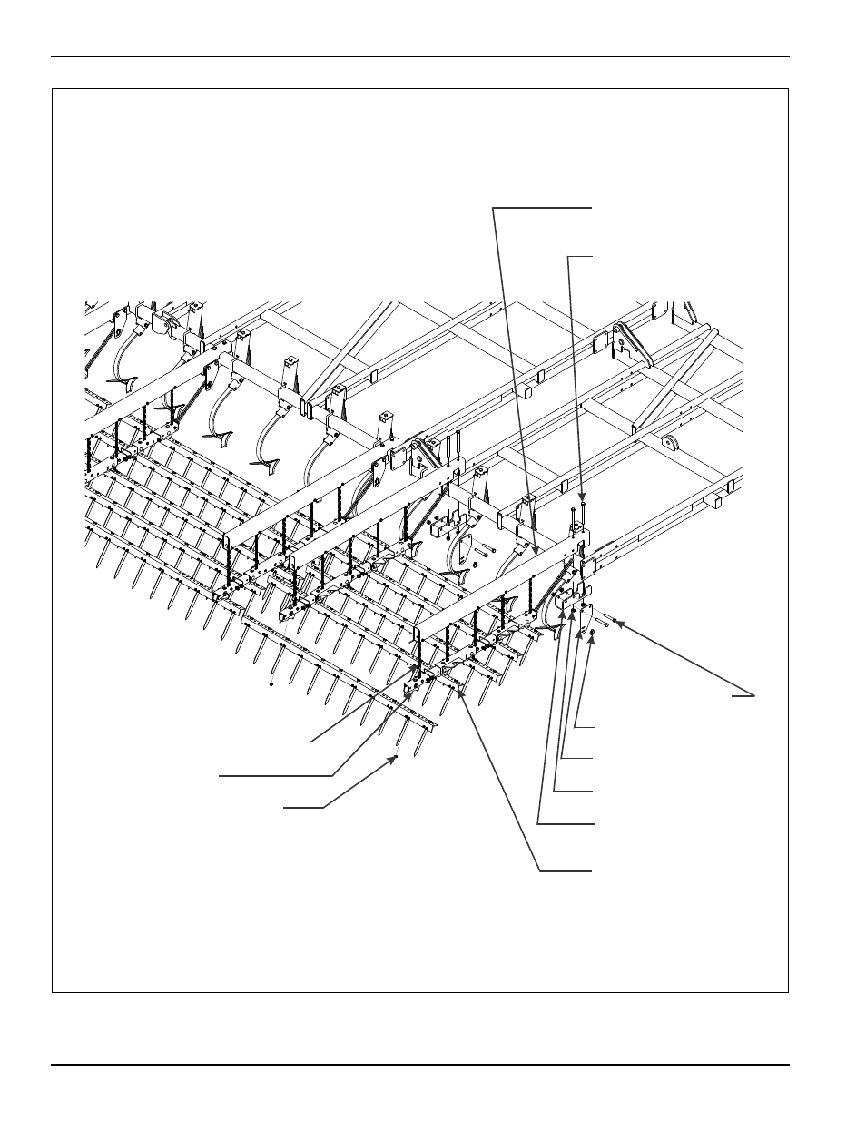 Figure 3-19: 5 spike harrow installation | Landoll 9630 Field Cultivator User Manual | Page 102 / 134